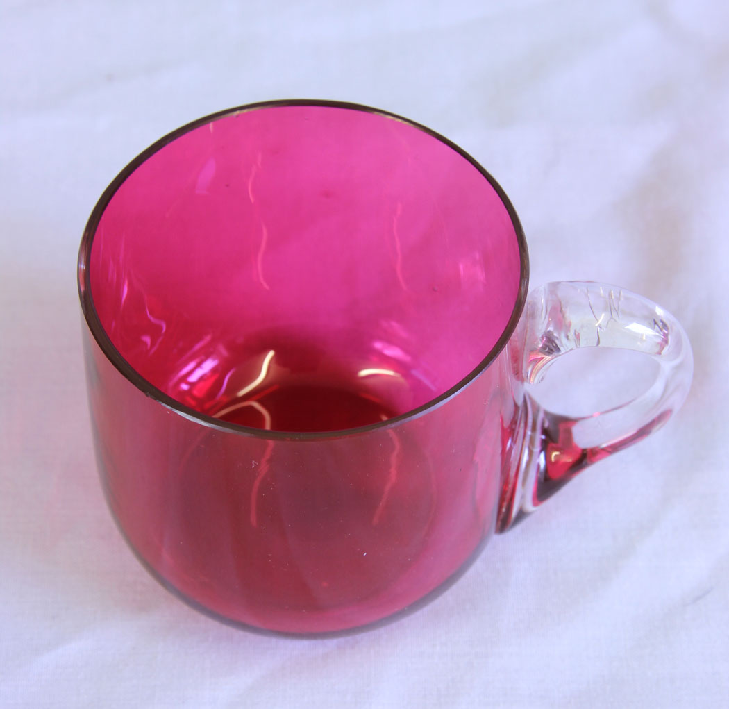 11723r3 Antique Cranberry Glass Custard Cup,