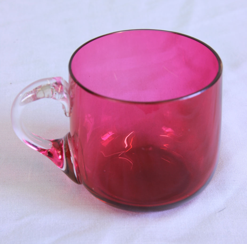 11723r4 Antique Cranberry Glass Custard Cup,