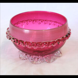 Antique Large Cranberry Glass Bowl