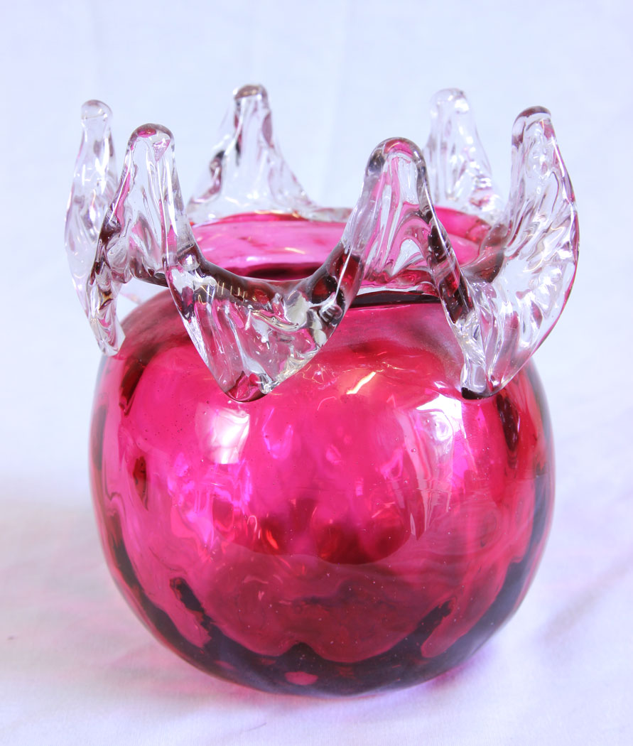 11727r1 Antique Victorian Cranberry Glass Vase,