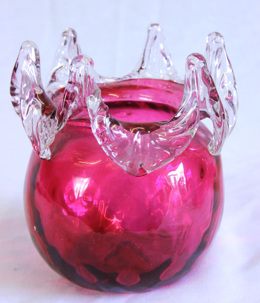 11727r5 Antique Victorian Cranberry Glass Vase,