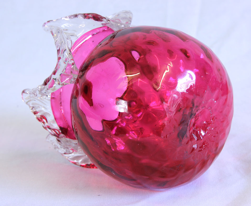11727r6 Antique Victorian Cranberry Glass Vase,