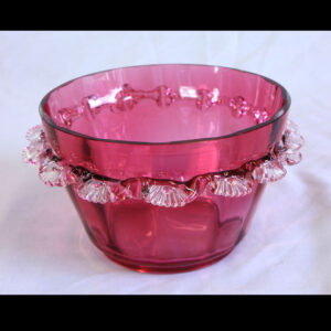 Antique Victorian Cranberry Glass Bowl