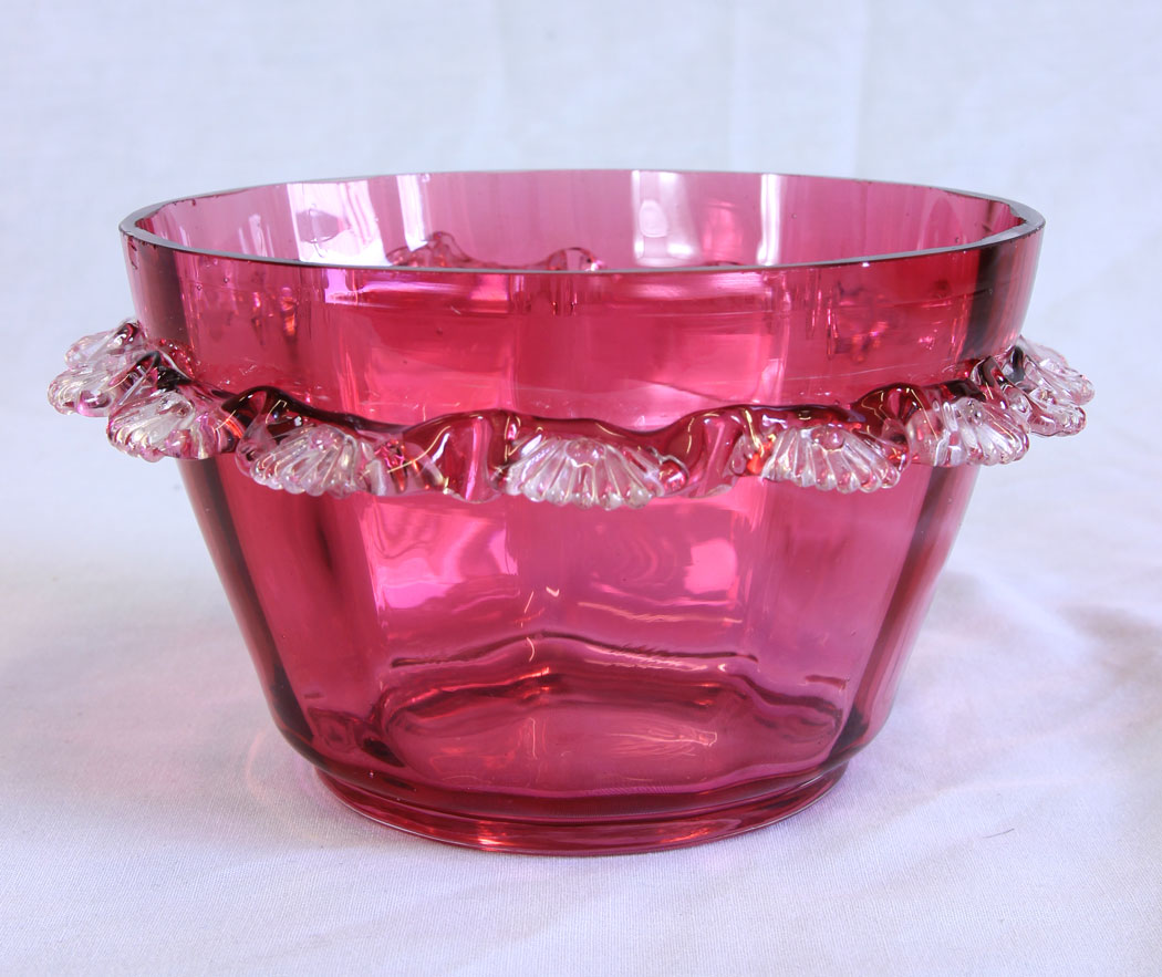 11732r2 Antique Victorian Cranberry Glass Bowl,