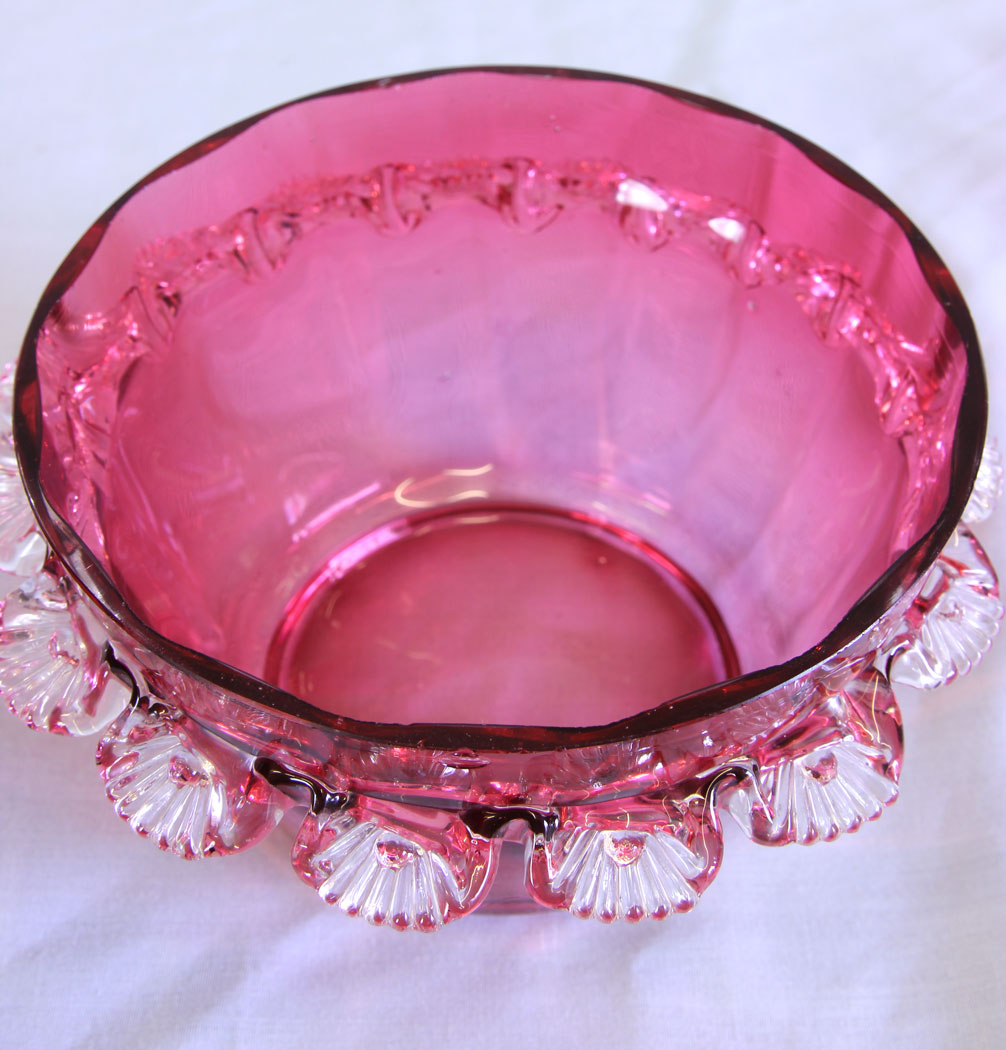 11732r5 Antique Victorian Cranberry Glass Bowl,