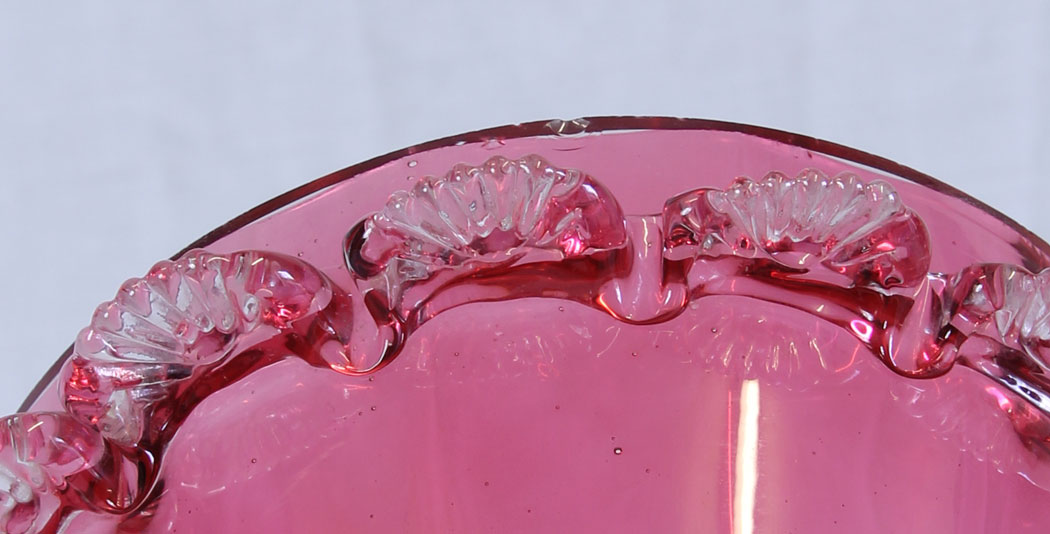 11732r7 Antique Victorian Cranberry Glass Bowl,