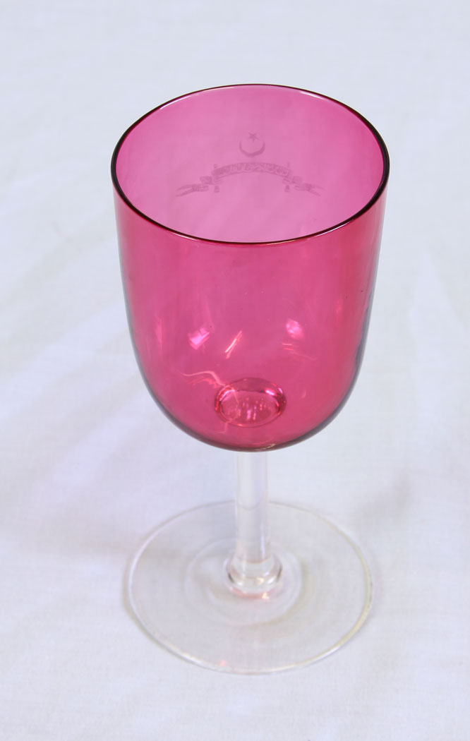 11739r3 Antique Cranberry Wine Glass