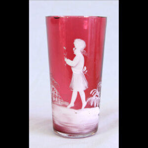 Antique Cranberry Glass Mary Gregory Tot