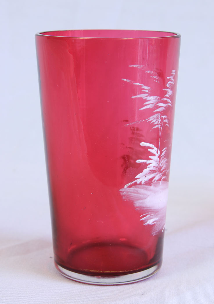 11741r2 Antique Mary Gregory Tot Cranberry Glass,