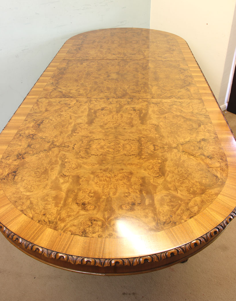 11745r011 Burr Walnut Extending Dining Table,