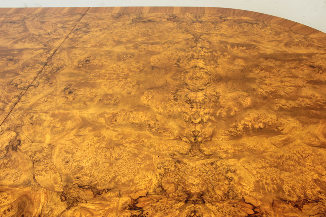 11745r12 Burr Walnut Extending Dining Table,