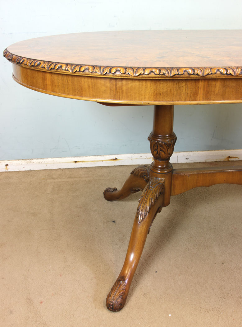 11745r13 Burr Walnut Extending Dining Table,