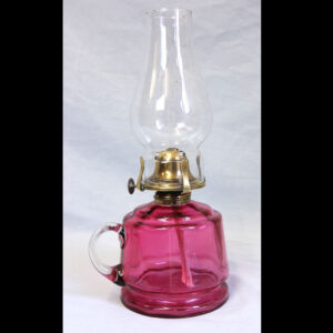 Antique Cranberry Glass Bedside Finger Lamp