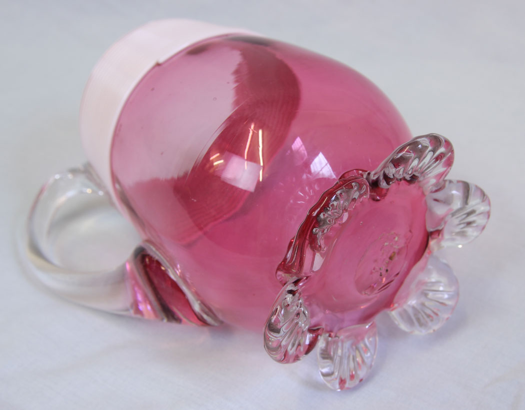 11773r10 Antique Cranberry Glass Jug & Bowl Set,