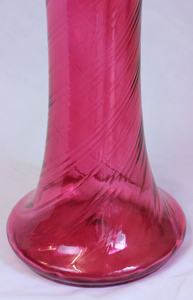 11775r4 Antique Tall Cranberry Glass Vase,