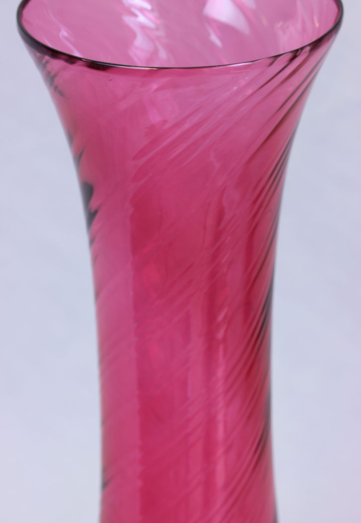 11775r5 Antique Tall Cranberry Glass Vase,