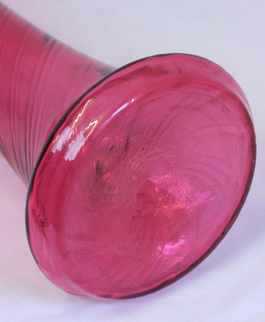 11775r6 Antique Tall Cranberry Glass Vase,