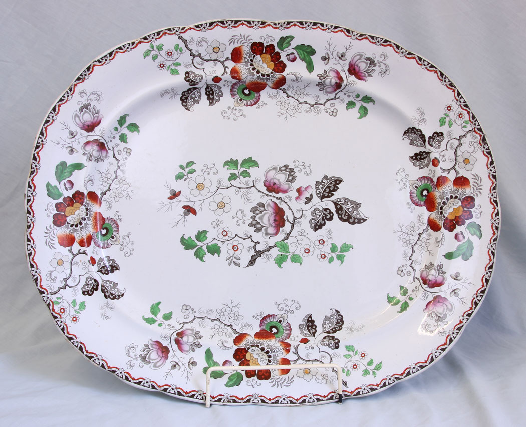 11792r1 Antique 19th century Real Stone China Meat Dish,