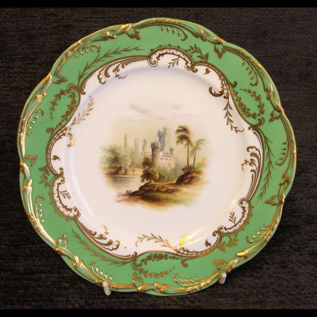 11800r01-Antique-19th-Century-Porcelain-Dessert-Cabinet-Plate,- Antique 19th Century Porcelain Dessert Cabinet Plate