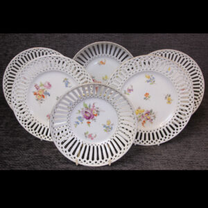 Antique Dessert Set Ribbon Cabinet Plates & Dishes