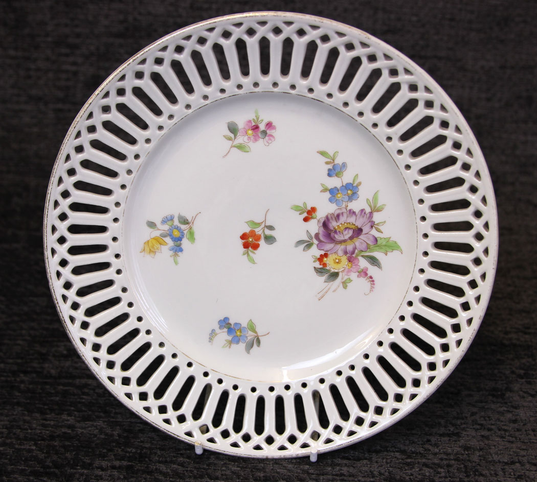 11801r4 Antique Dessert Set Ribbon Cabinet Plates Dishes,