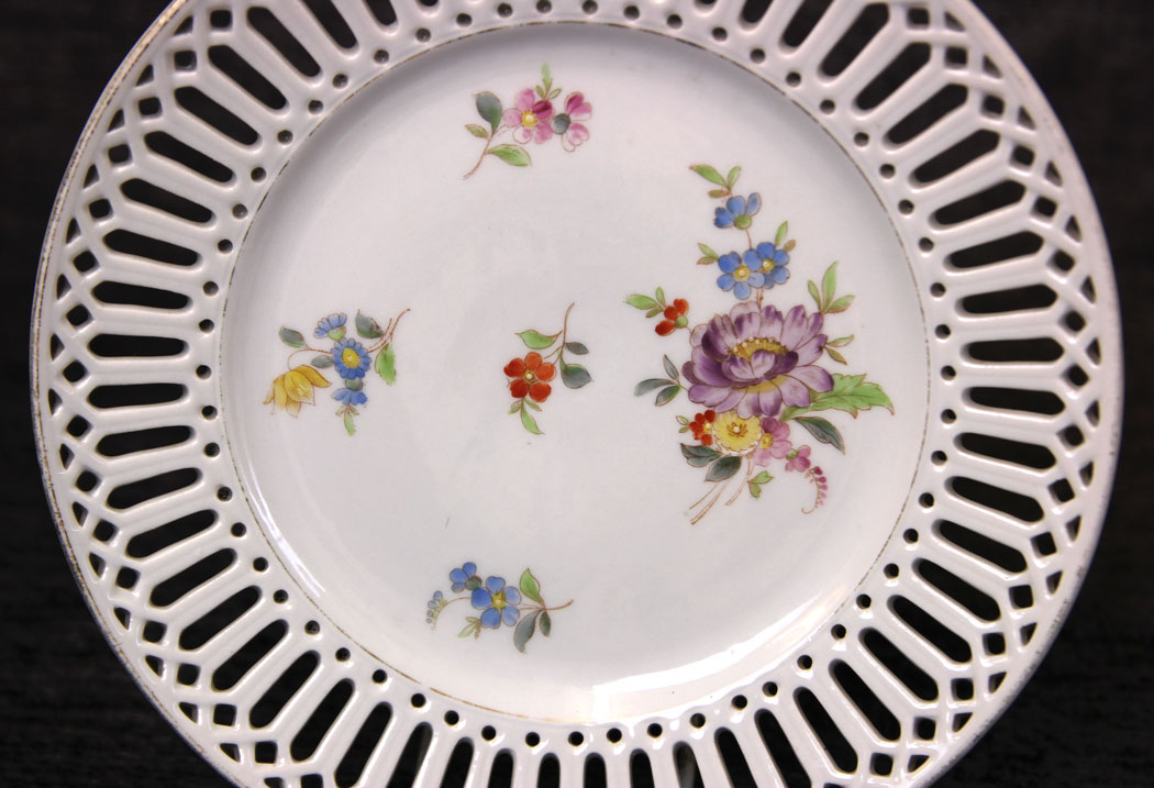 11801r5 Antique Dessert Set Ribbon Cabinet Plates Dishes,