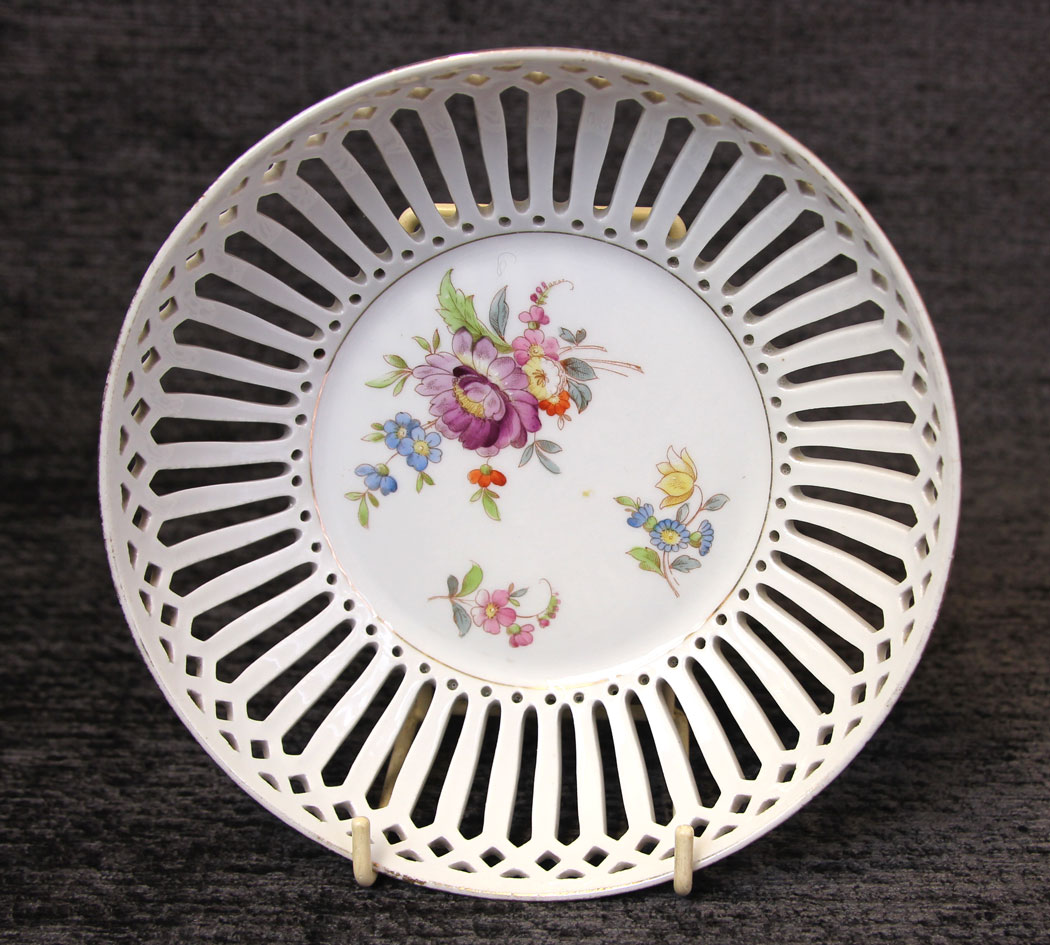 11801r8 Antique Dessert Set Ribbon Cabinet Plates Dishes,