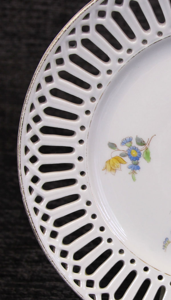 11801r9 Antique Dessert Set Ribbon Cabinet Plates Dishes,