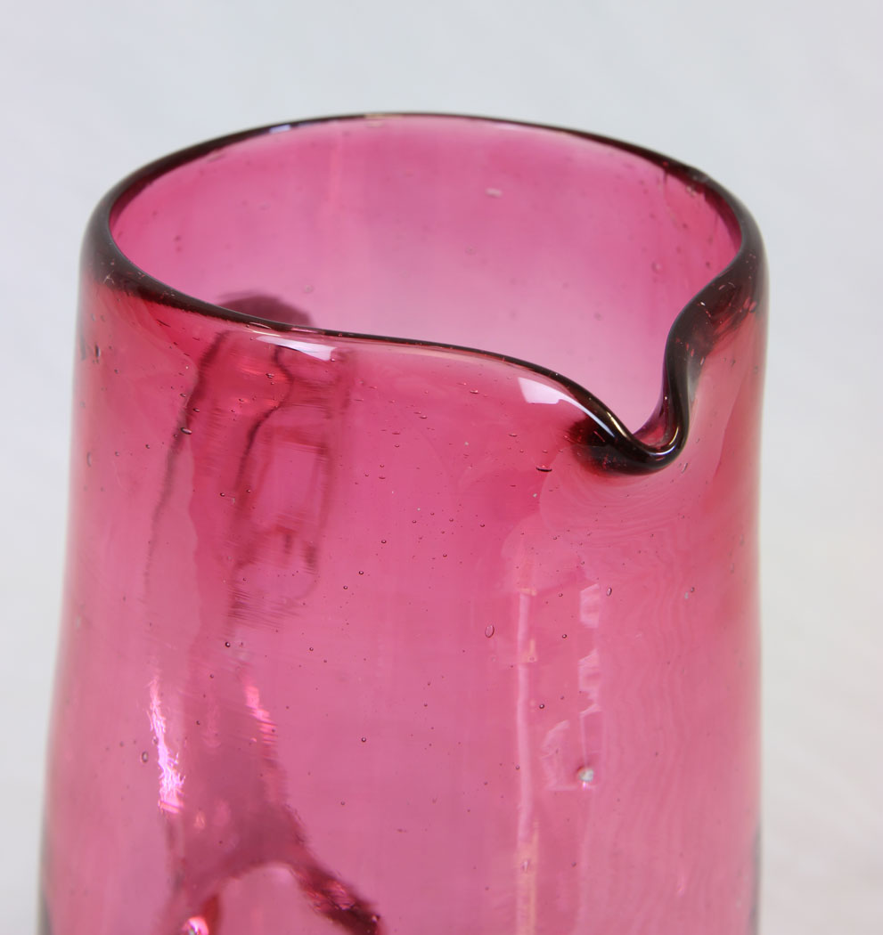 11808r4 Antique Large Cranberry Glass Water Jug,