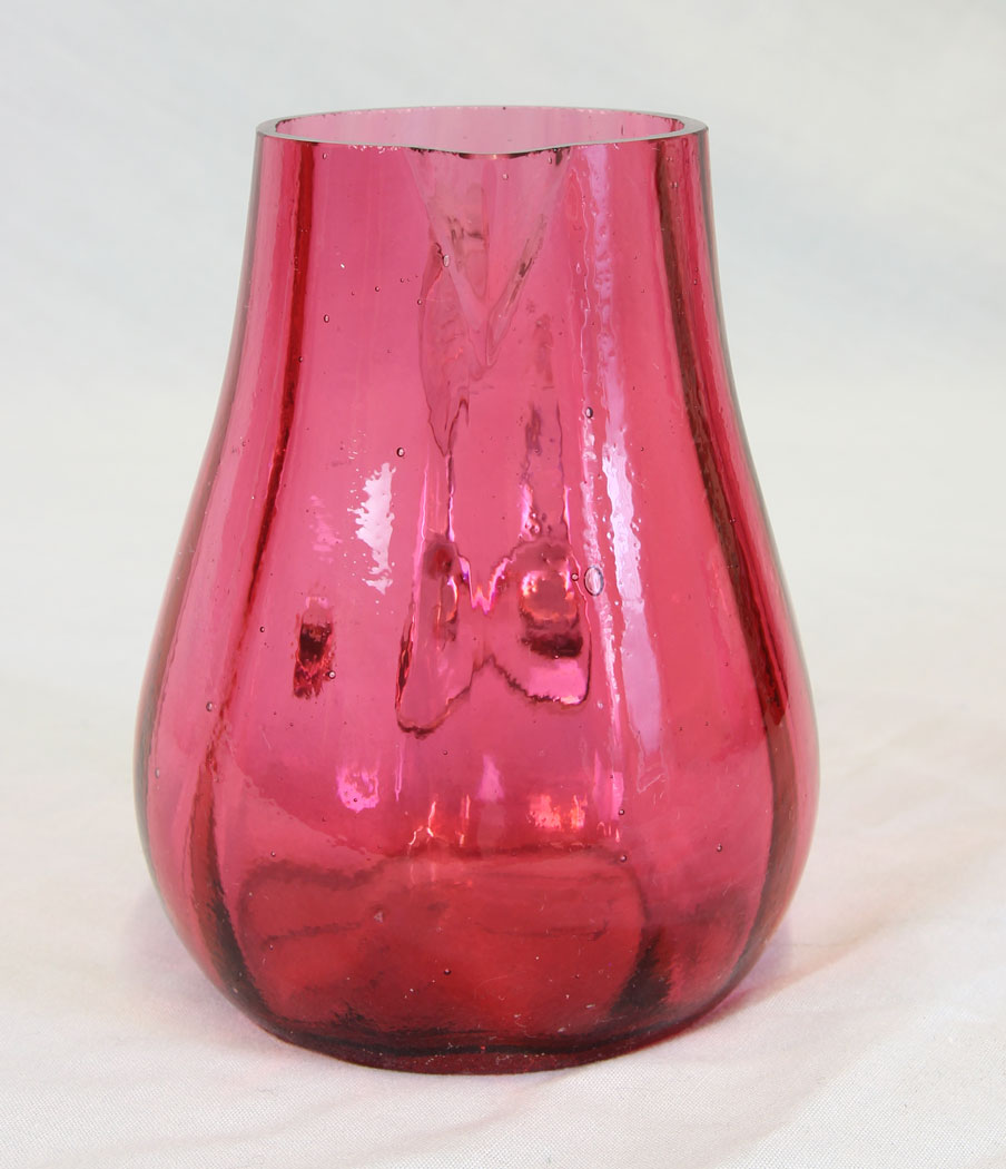 11812r2 Antique Victorian Cranberry Glass Jug,