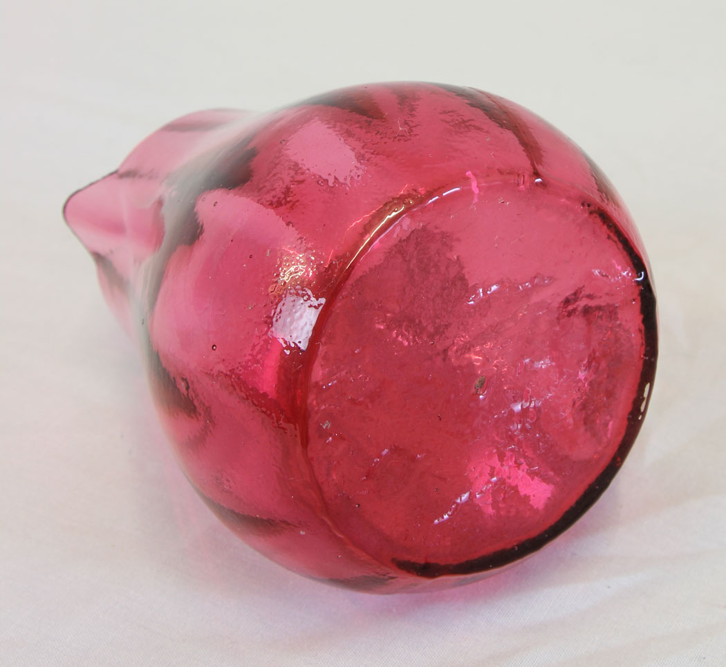 11812r6 Antique Victorian Cranberry Glass Jug,