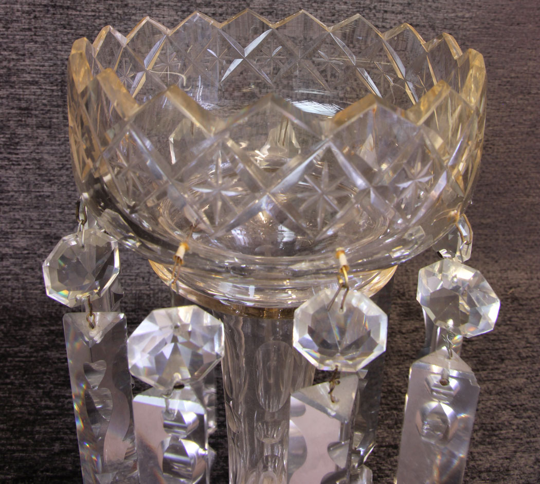 11824r6 Antique Victorian Cut Glass Lustre,