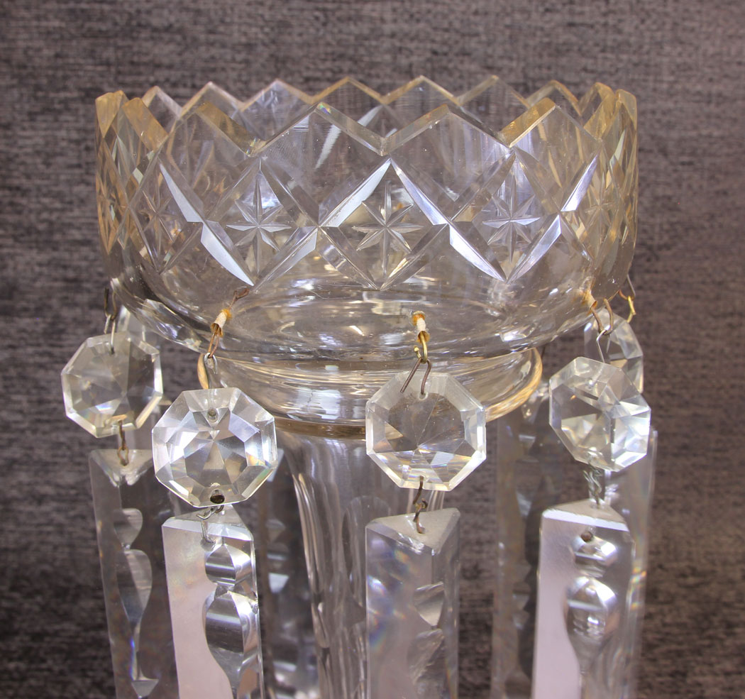 11824r9 Antique Victorian Cut Glass Lustre,
