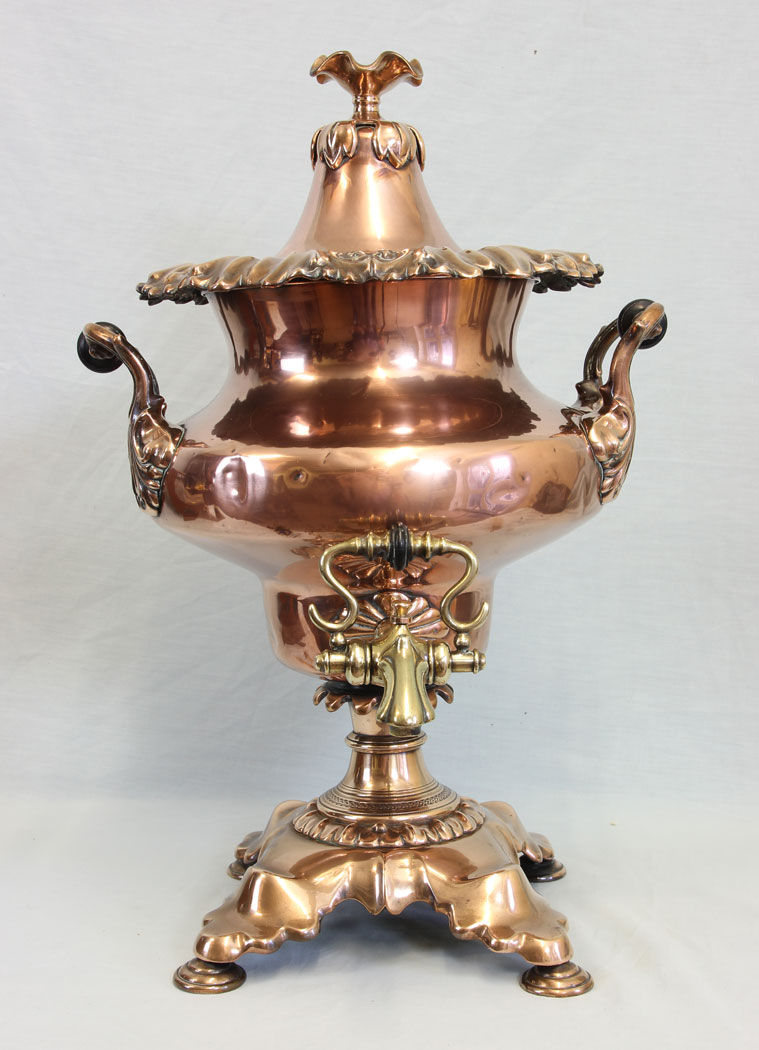 11828r1 Antique Victorian Copper Samovar Tea Urn,