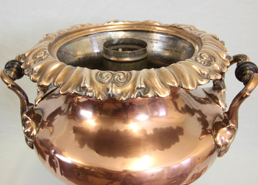 11828r10 Antique Victorian Copper Samovar Tea Urn,