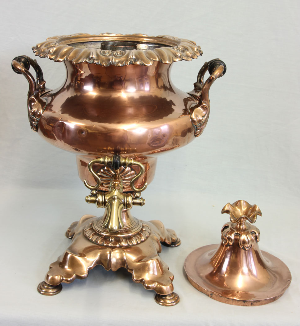 11828r11 Antique Victorian Copper Samovar Tea Urn,