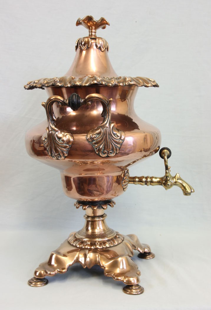 11828r2 Antique Victorian Copper Samovar Tea Urn,