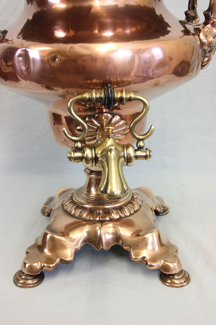 11828r3 Antique Victorian Copper Samovar Tea Urn,