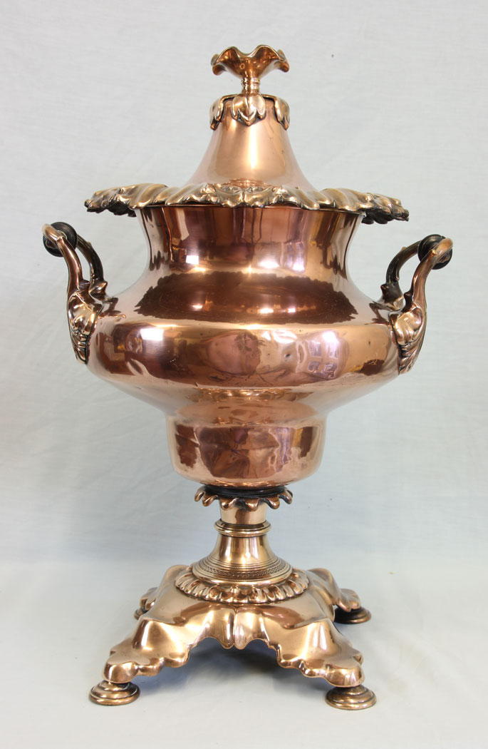 11828r5 Antique Victorian Copper Samovar Tea Urn,