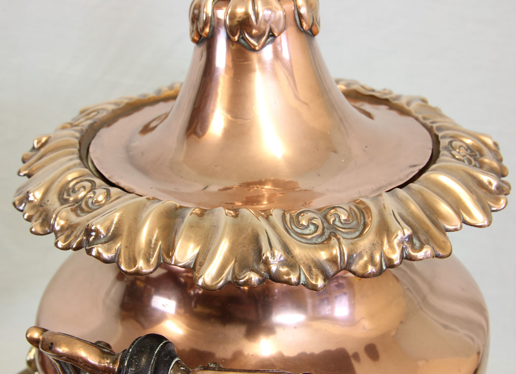 11828r9 Antique Victorian Copper Samovar Tea Urn,