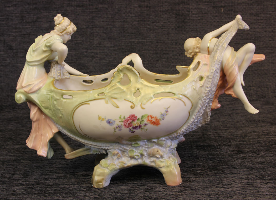 11835r2 Antique Austrian Porcelain Figural Centerpiece,
