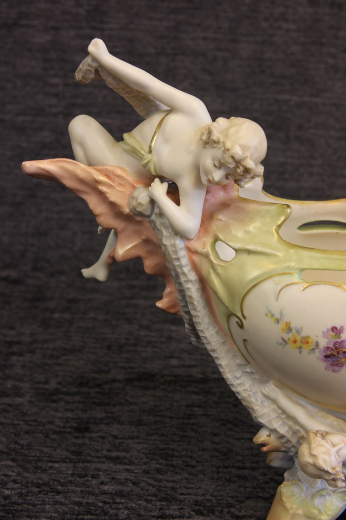 11835r6 Antique Austrian Porcelain Figural Centerpiece,