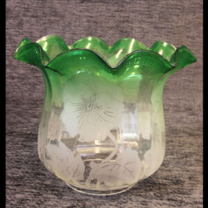 Antique Green Oil Lamp Tulip Shade / Globe