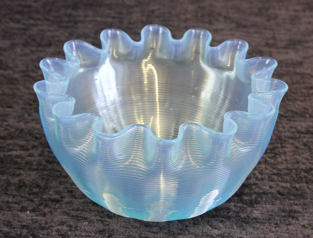 11854r6 Antique Vaseline Stevens Williams Glass finger Bowl,