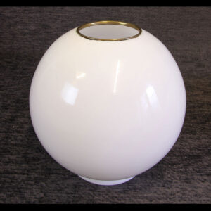 Antique Opaque Oil Lamp Shade / Globe with Brass Ring.