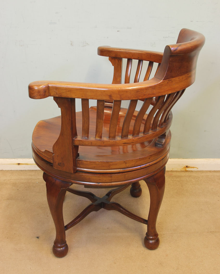 11864r11 Antique Quality Mahogany Revolving Desk Chair,
