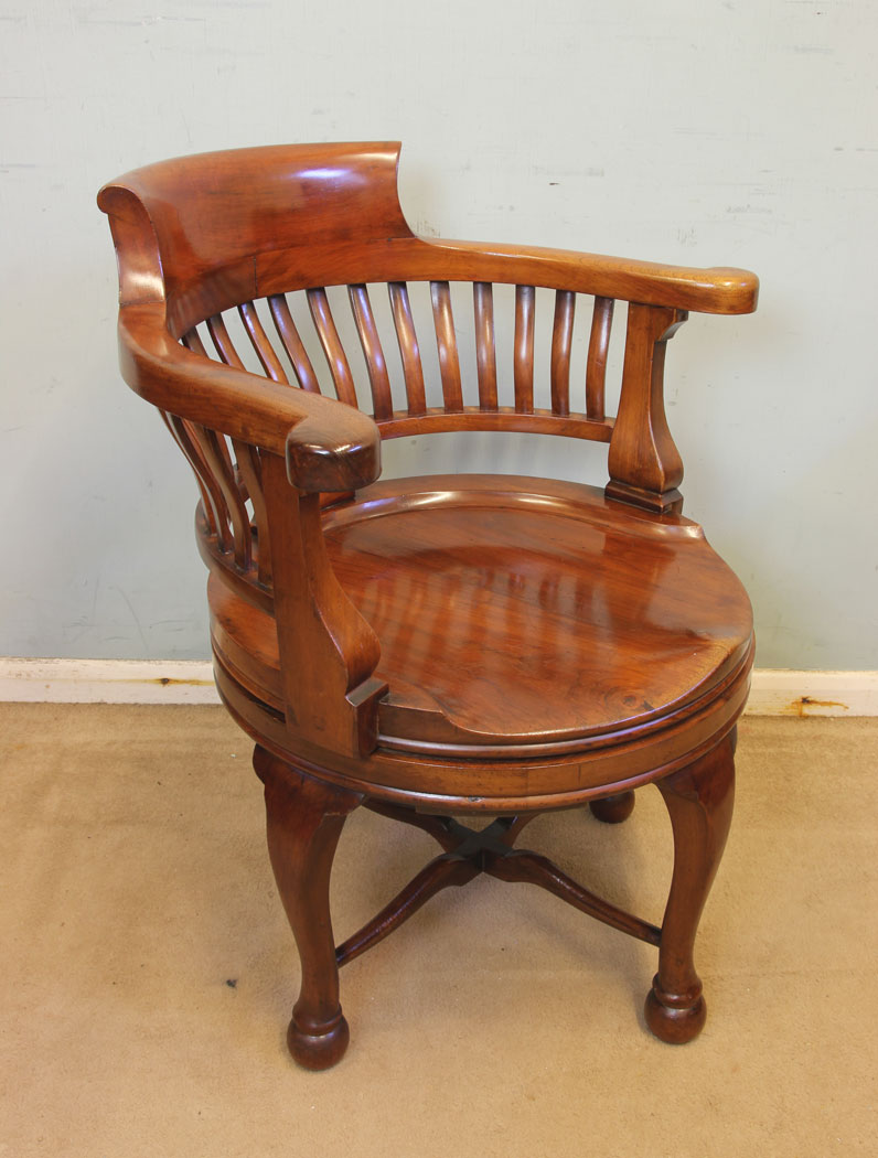 11864r3 Antique Quality Mahogany Revolving Desk Chair,