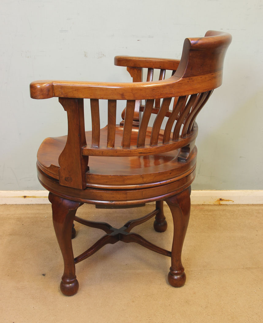 11864r4 Antique Quality Mahogany Revolving Desk Chair,
