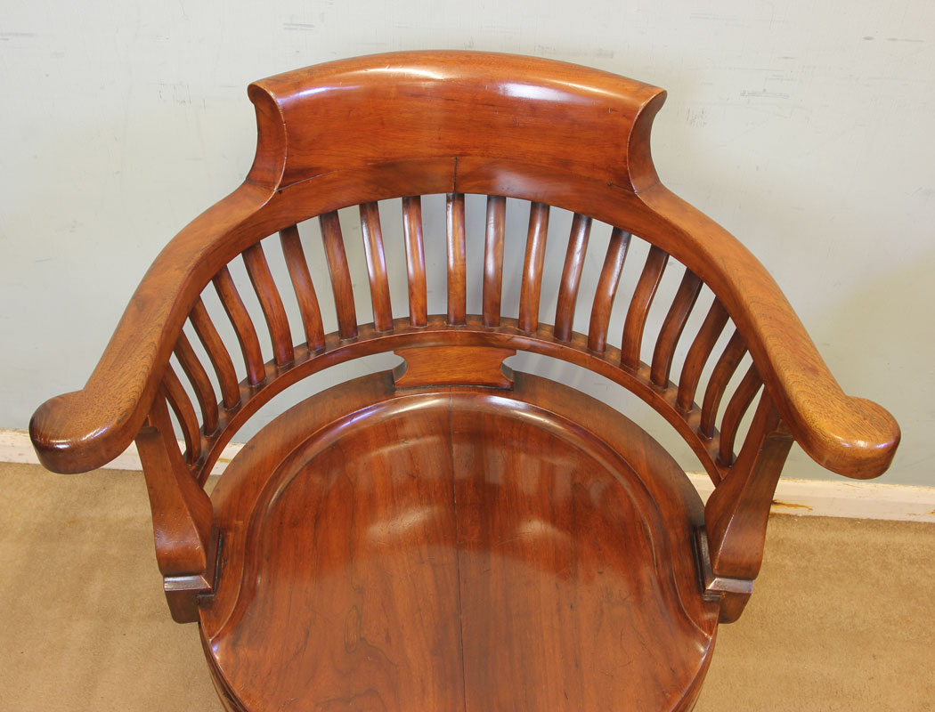 11864r5 Antique Quality Mahogany Revolving Desk Chair,