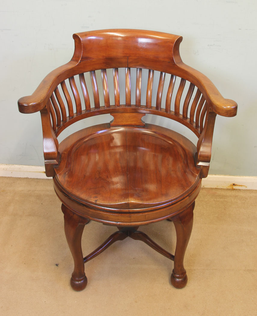 11864r7 Antique Quality Mahogany Revolving Desk Chair,
